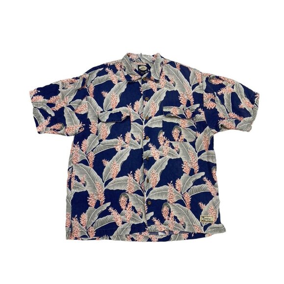 *Tommy Bahama Mens Shirt Size L Tropical Hawaiian Rayon Button Front Short Slv - Picture 2 of 8